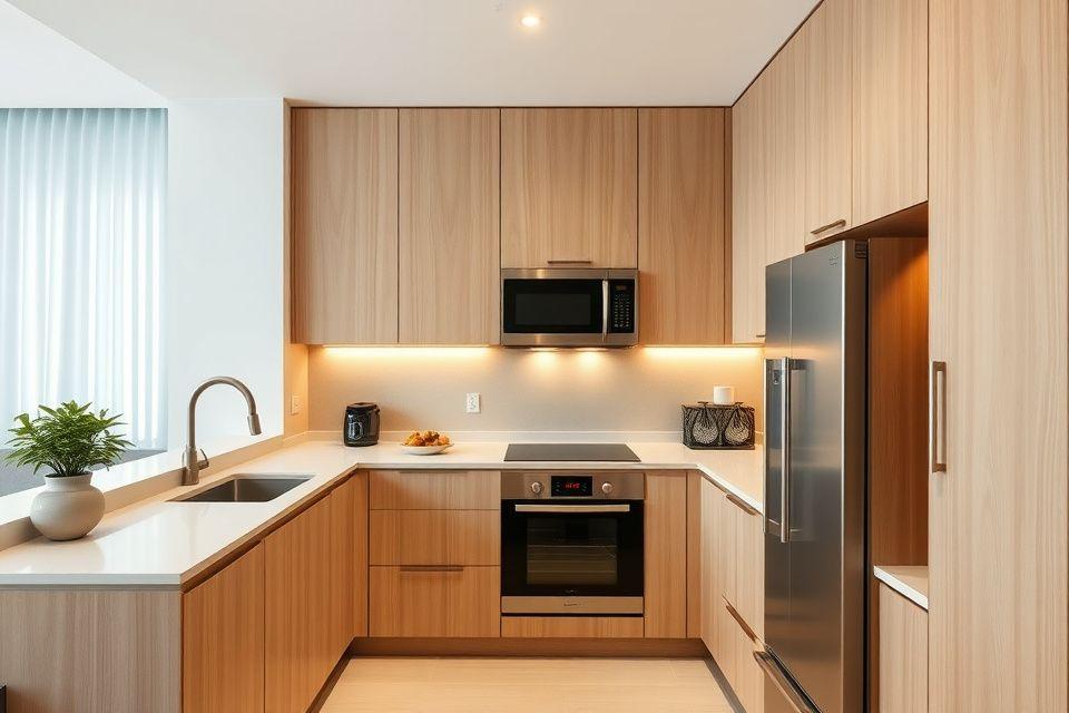 Custom maple kitchen cabinets with quartz countertop